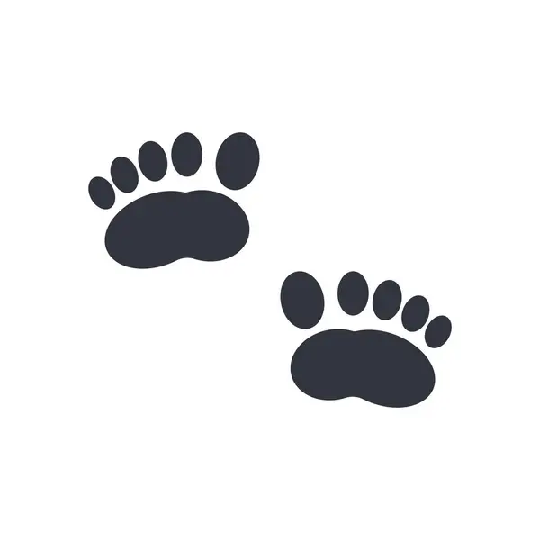 İnsan Ayak İzi Parmak Basamağı Logo Vektörü Simge Şablonu İllüstrasyonu