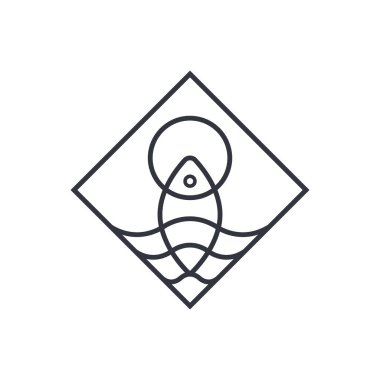 Balık Logosu Vektör Simgesi Şablonu İllüstrasyonu