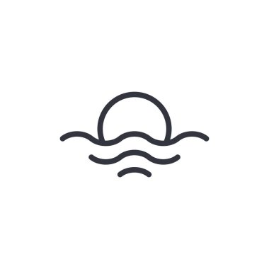 Basit Günbatımı Logo Vektörü Simge Şablonu İllüstrasyonu