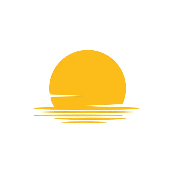 Basit Günbatımı Logo Vektörü Simge Şablonu İllüstrasyonu