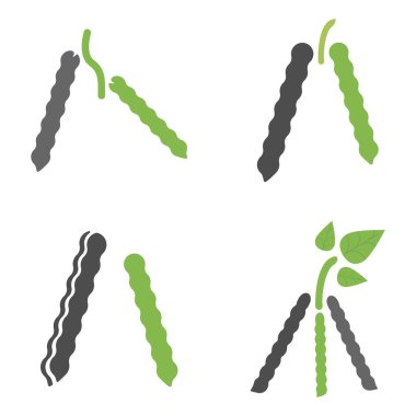 Mung Fasulye Logo Vektörü Simge Şablonu İllüstrasyonu