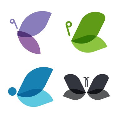 Kelebek Logo Vektörü Simge Şablonu İllüstrasyonu