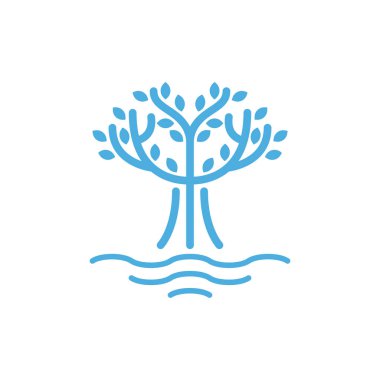 Monogram Ağaç Kupası Logo Vektörü Simge Şablonu İllüstrasyonu 