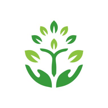 El Ağacı Logo Vektörü Simge Şablonu İllüstrasyonu