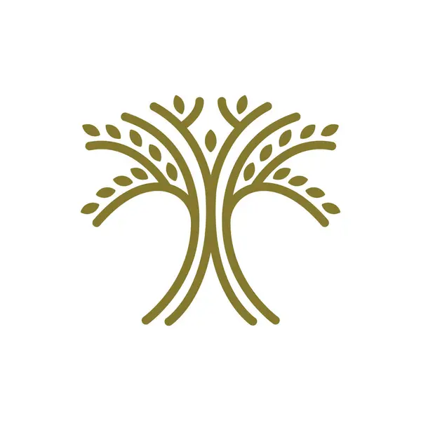 Monogram Ağacı Logo Vektörü Simge Şablonu İllüstrasyonu 