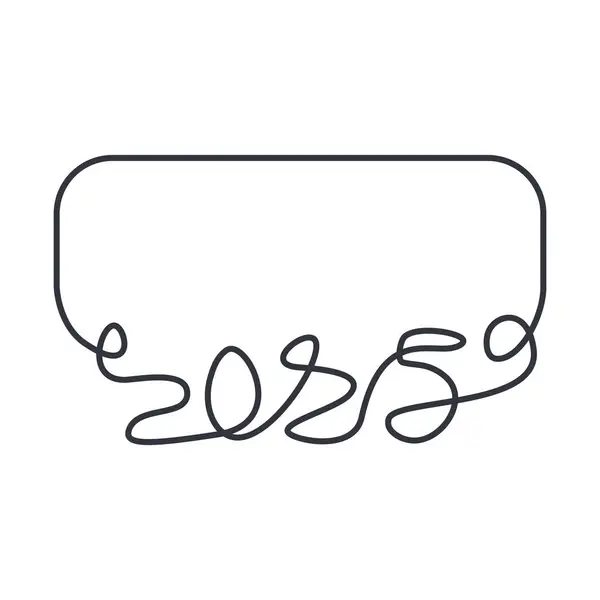 Yeni Yıl 2025 Satır Vektörü Simge Şablonu İllüstrasyonu