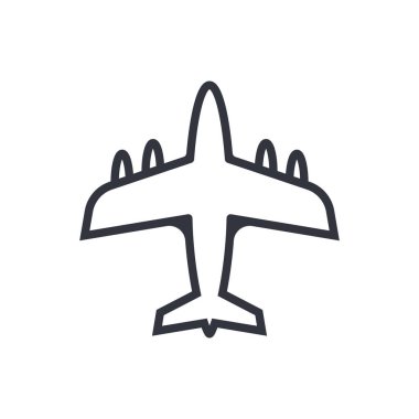 Uçak Logo Vektörü Simge Şablonu İllüstrasyonu