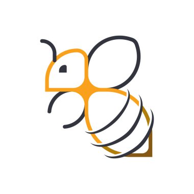 Arı Logo Vektörü Simge Şablonu İllüstrasyonu