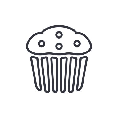 Cupcake Logo Vektörü Simge Şablonu İllüstrasyonu