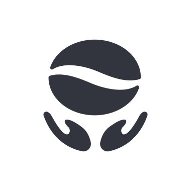 Kahve Fasulyesi Logo Vektörü Simge Şablonu İllüstrasyonu