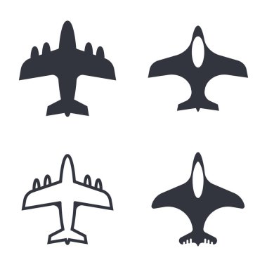 Uçak Logo Vektörü Simge Şablonu İllüstrasyonu