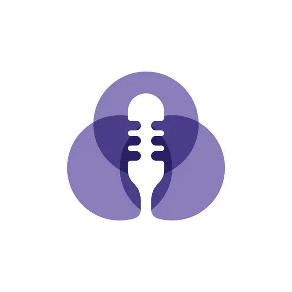 Mikrofon Logo Vektörü Simge Şablonu İllüstrasyonu