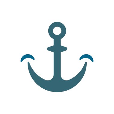 Anchor Logo Vektörü Simge Şablonu İllüstrasyonu