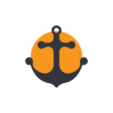 Anchor Logo Vektörü Simge Şablonu İllüstrasyonu