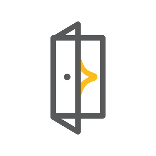 Kapı Logosu Vektörü Simge Şablonu İllüstrasyonu