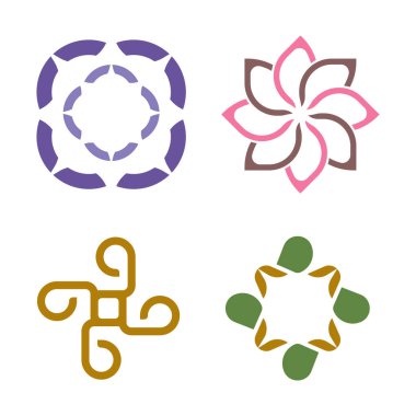 Çiçek Logo Vektörü Simge Şablonu İllüstrasyonu