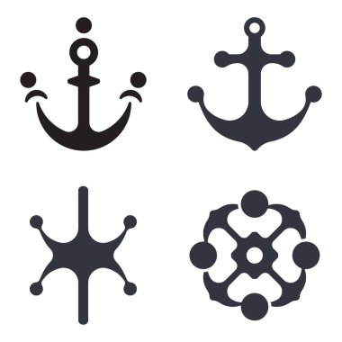 Anchor Logo Vektörü Simge Şablonu İllüstrasyonu