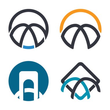 Köprü Logo Vektörü Simge Şablonu İllüstrasyonu