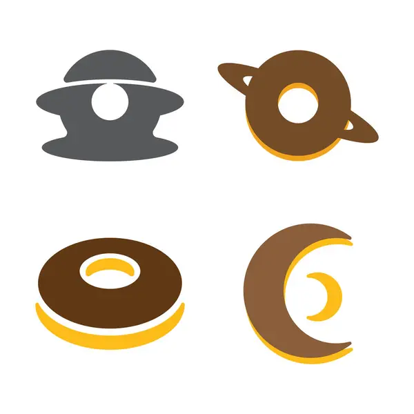 Donut Logo Vektörü Simge Şablonu İllüstrasyonu