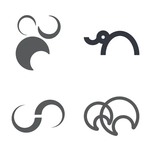 Fil Logo Vektörü Simge Şablonu İllüstrasyonu