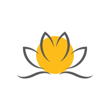Lotus Logo Vektörü Simge Şablonu İllüstrasyonu
