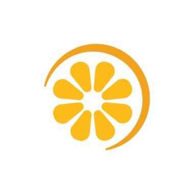 Turuncu Meyve Logo Vektörü Simge Şablonu İllüstrasyonu