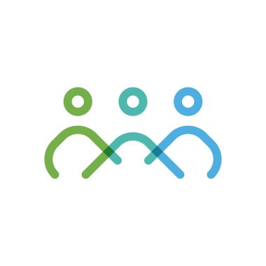 People Logo Vektör Simgesi Şablonu İllüstrasyonu