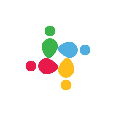 People Logo Vektör Simgesi Şablonu İllüstrasyonu