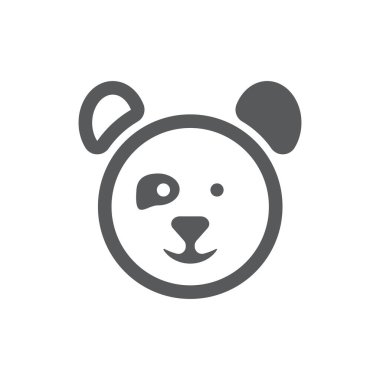 Panda Logo Vektör Simgesi Şablonu İllüstrasyonu