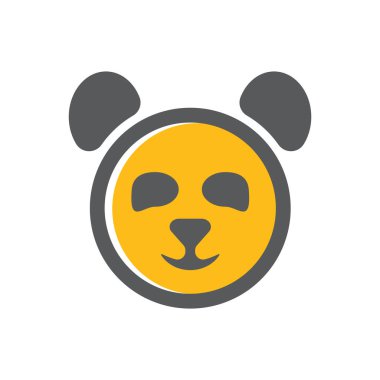Panda Logo Vektör Simgesi Şablonu İllüstrasyonu