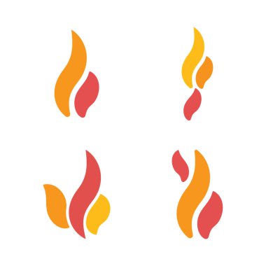 Flame Logo Vektörü Simge Şablonu İllüstrasyonu