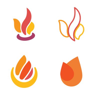 Flame Logo Vektörü Simge Şablonu İllüstrasyonu