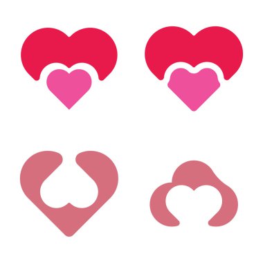 Aşk Logo Vektörü Simge Şablonu İllüstrasyonu