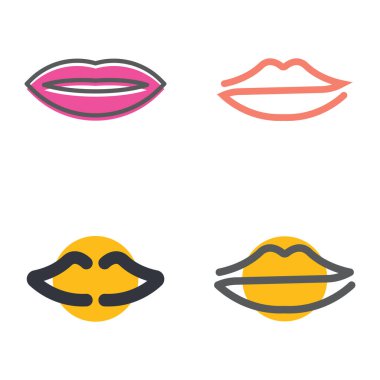 Lips Logo Vektörü Simge Şablonu İllüstrasyonu
