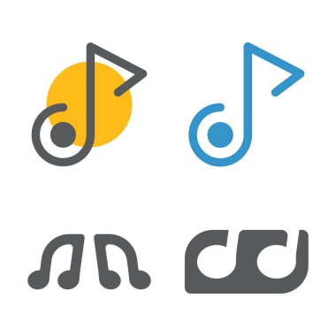 Müzik Logosu Vektörü Simge Şablonu İllüstrasyonu