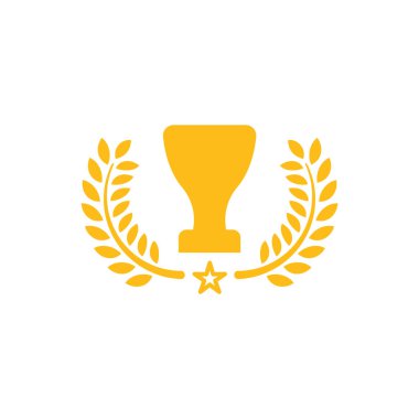 Trophy Logo Vektörü Simge Şablonu İllüstrasyonu