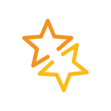 Star Business Logo Vektörü Simge Şablonu İllüstrasyonu, İki Yıldız