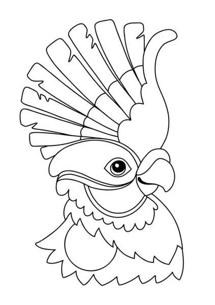 オウムの頭の長方形のデザイン 手描きのドアベクトルイラスト シンプルな形状のテンプレートは 複雑な装飾的な着色を作成します 着色ページ タトゥー パズルのためのエキゾチックな鳥のフロントビュー — ストックベクタ