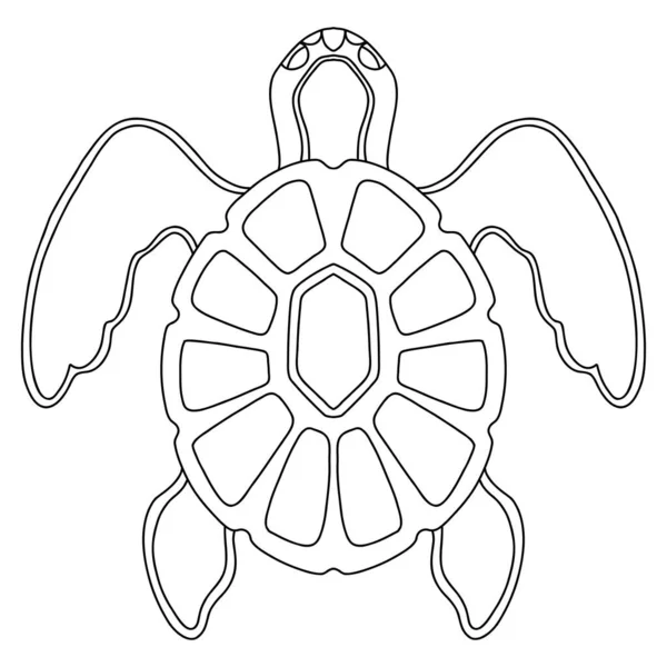 海龟缠结设计 手绘涂鸦矢量图解 模板与简单的形状 以创造一个复杂的装饰色彩 海龟前视图 用于彩色页 印刷品 — 图库矢量图片