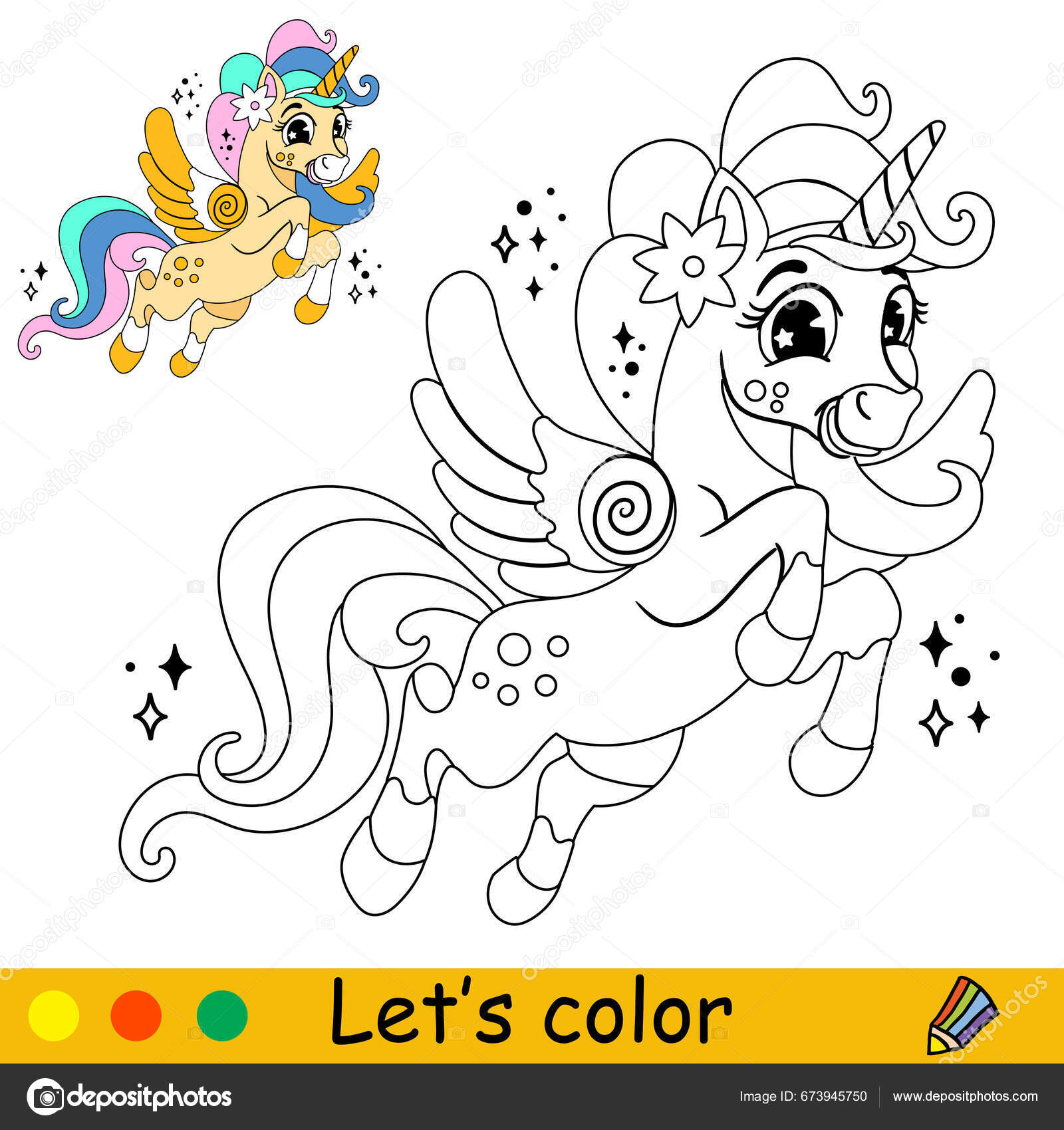 Cabeça de unicórnio de cavalo página de livro de colorir para crianças  personagem de desenho animado ilustração vetorial isolada no fundo branco