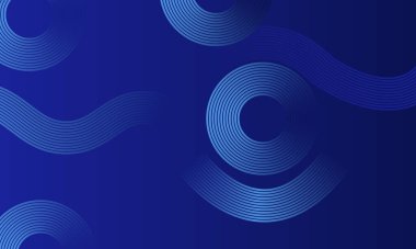 Dalgalı çizgileri ve dalgaları olan mavi soyut bir zemin. Vektör illüstrasyonu.