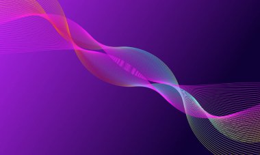 Dalgalı çizgilerle soyut mor arkaplan. Tasarımınız için vektör illüstrasyonu
