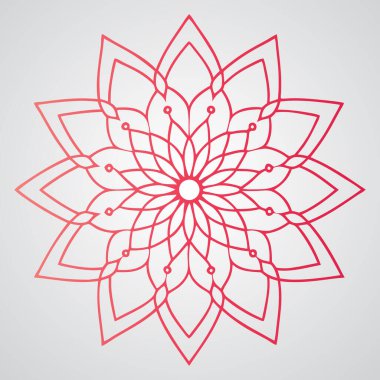 Kırmızı çiçek gri arkaplanda çizilir.