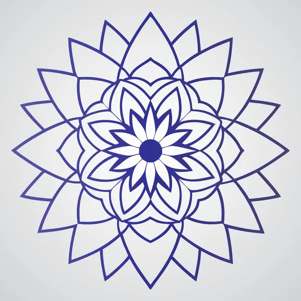 Gri arkaplanda mavi bir mandala tasarımı