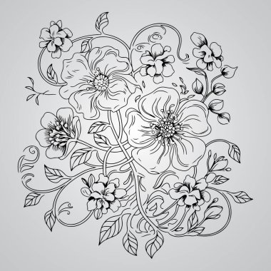 Karmaşık Tasarımla Sarılmış Çiçek Güzelliği