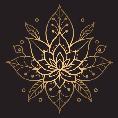 Hint Çiçekleriyle Geleneksel Süslü Mandala