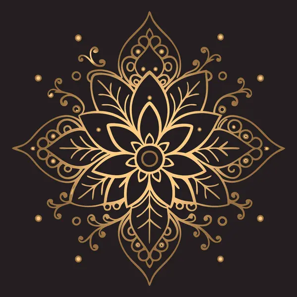 Hint Çiçekleriyle Geleneksel Süslü Mandala