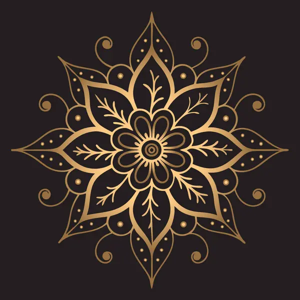 Hint Çiçekleriyle Geleneksel Süslü Mandala