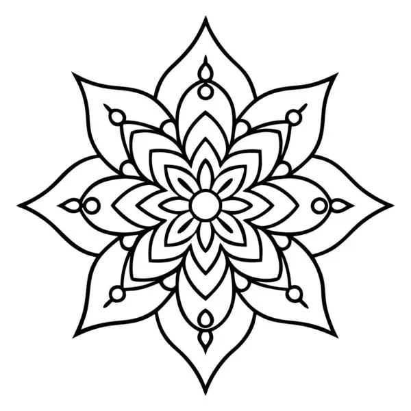 Hint Çiçekleriyle Geleneksel Süslü Mandala