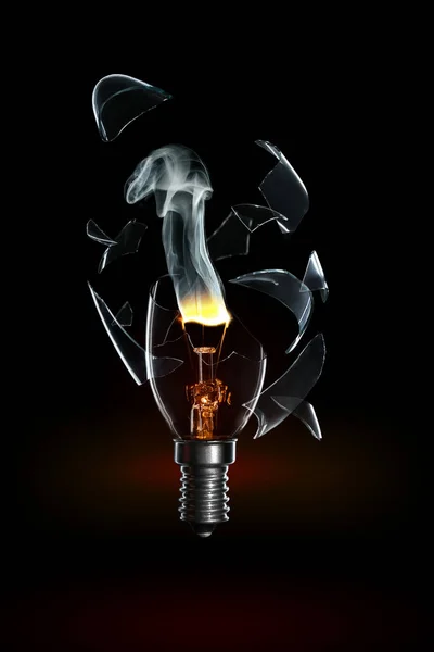 Сломанная Лампочка Сжигание Вольфрамовой Нити — стоковое фото